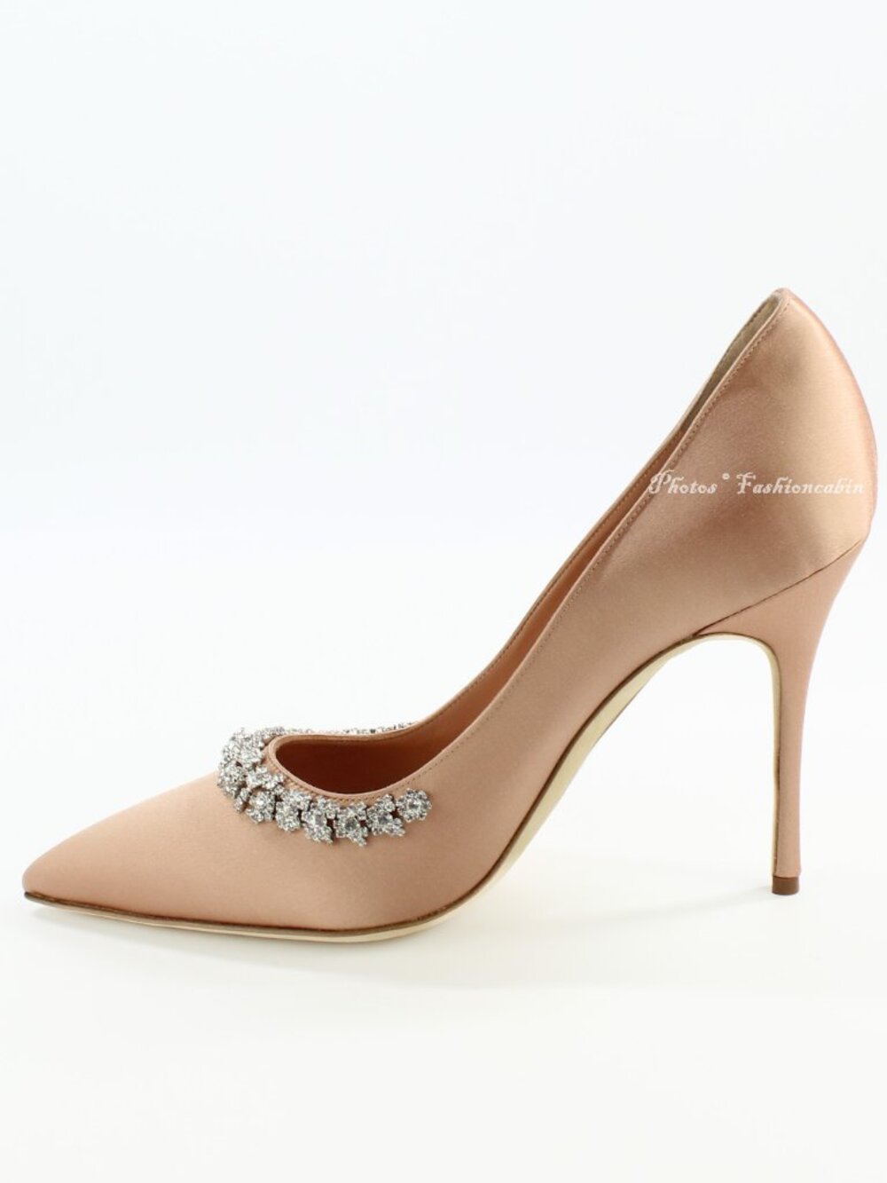 NEW MANOLO BLAHNIK Olarana 105 Crystal Embellished Satin Pumps, EU 40 - Picture 6 of 13
